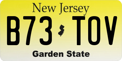 NJ license plate B73TOV