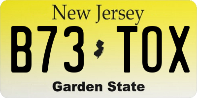 NJ license plate B73TOX