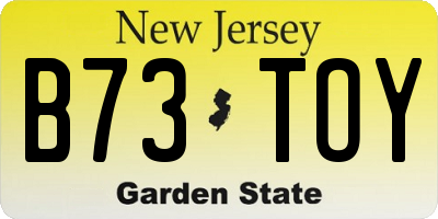 NJ license plate B73TOY