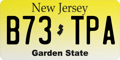 NJ license plate B73TPA