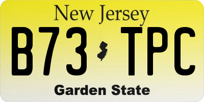 NJ license plate B73TPC