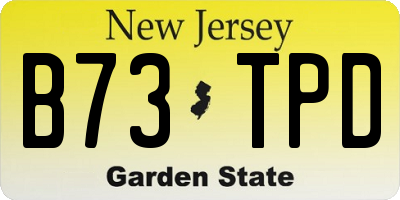 NJ license plate B73TPD