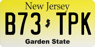 NJ license plate B73TPK