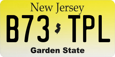 NJ license plate B73TPL