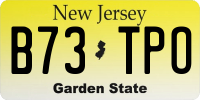 NJ license plate B73TPO