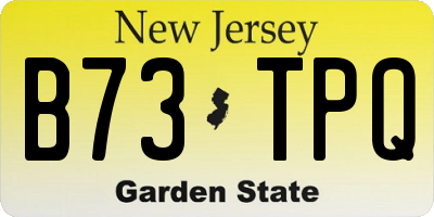 NJ license plate B73TPQ