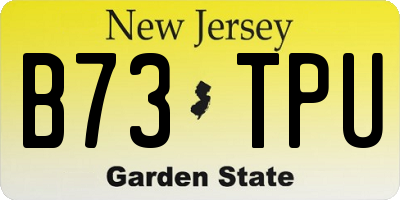 NJ license plate B73TPU