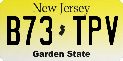 NJ license plate B73TPV