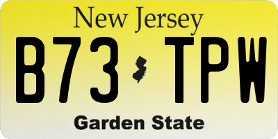 NJ license plate B73TPW