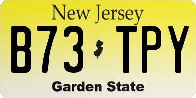 NJ license plate B73TPY