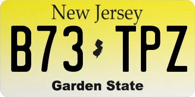 NJ license plate B73TPZ
