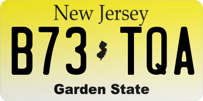 NJ license plate B73TQA