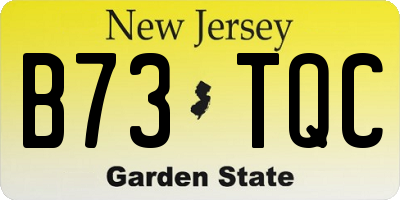NJ license plate B73TQC