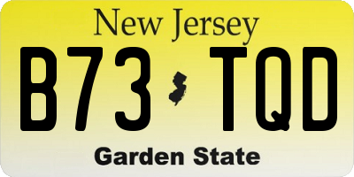 NJ license plate B73TQD