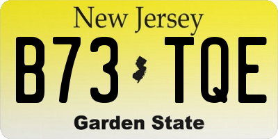 NJ license plate B73TQE