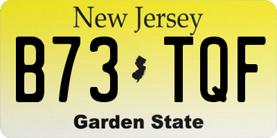 NJ license plate B73TQF