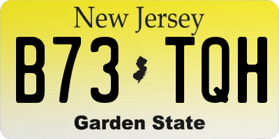 NJ license plate B73TQH