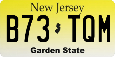 NJ license plate B73TQM
