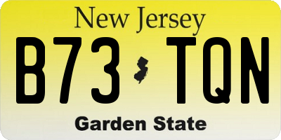 NJ license plate B73TQN