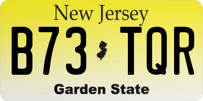 NJ license plate B73TQR
