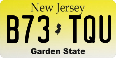 NJ license plate B73TQU