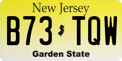 NJ license plate B73TQW
