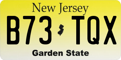 NJ license plate B73TQX