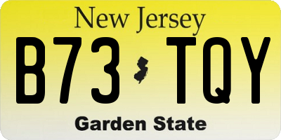 NJ license plate B73TQY