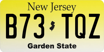 NJ license plate B73TQZ
