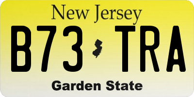 NJ license plate B73TRA