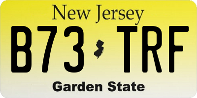 NJ license plate B73TRF
