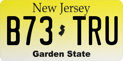 NJ license plate B73TRU