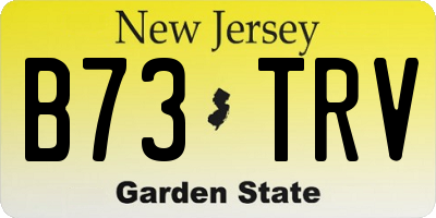 NJ license plate B73TRV
