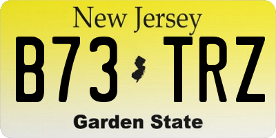 NJ license plate B73TRZ