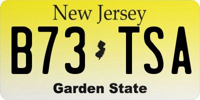 NJ license plate B73TSA