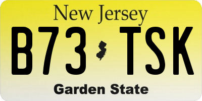 NJ license plate B73TSK