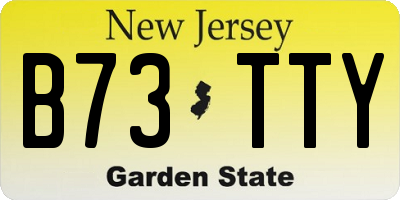NJ license plate B73TTY