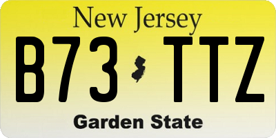 NJ license plate B73TTZ