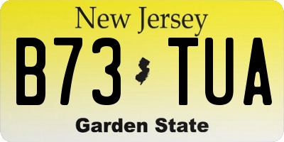 NJ license plate B73TUA