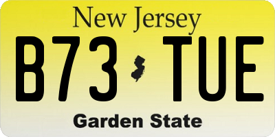 NJ license plate B73TUE