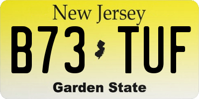 NJ license plate B73TUF