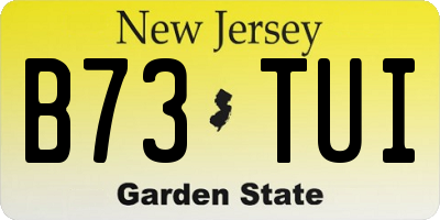 NJ license plate B73TUI