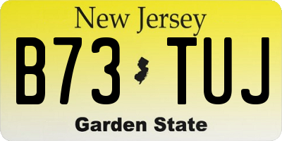 NJ license plate B73TUJ