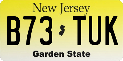 NJ license plate B73TUK