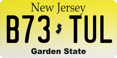 NJ license plate B73TUL