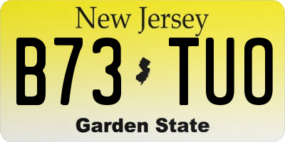 NJ license plate B73TUO