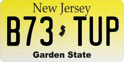 NJ license plate B73TUP