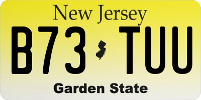 NJ license plate B73TUU
