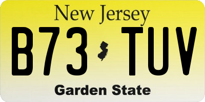 NJ license plate B73TUV