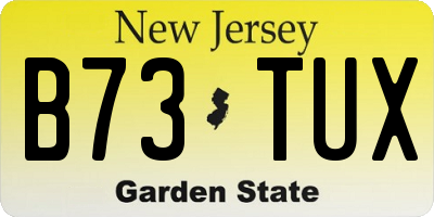 NJ license plate B73TUX